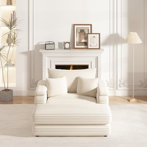 86.6 Inch Corduroy 3 Seater Sectional Sofa with Ottoman K27694