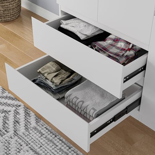 White 4 Door 2 Drawers Wooden Armoire Wardrobe Q95361