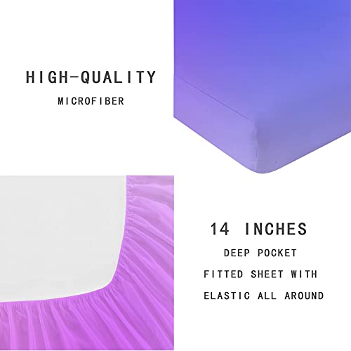 Purple Fitted Sheet Set with 2 Pillowcases N9635