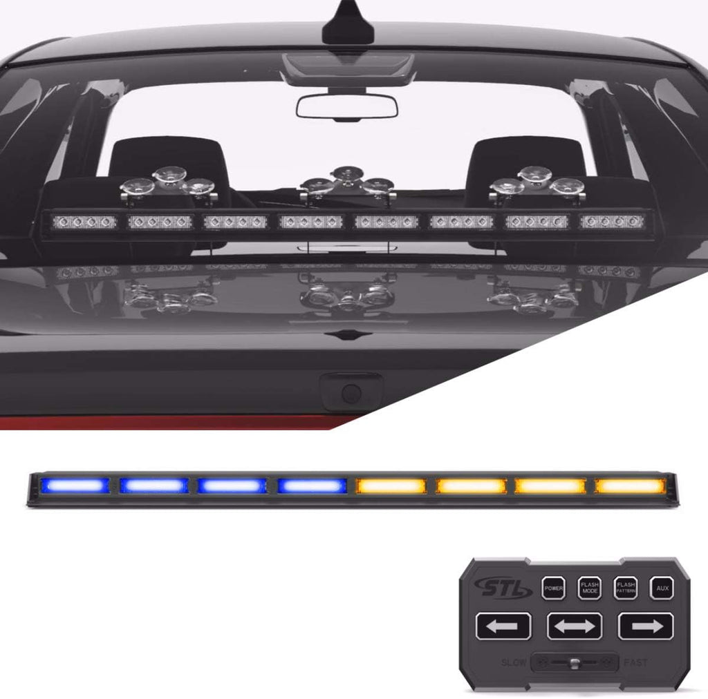 Amber 8 Head LED Traffic Advisor Strobe Light Bar L5375