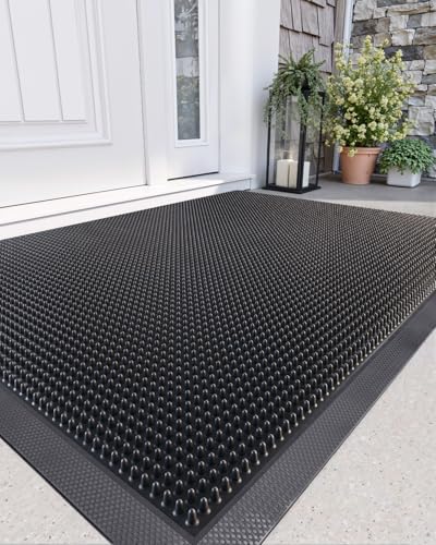 Heavy Duty Non-Slip Rubber Entry Mat, 24x36, Black P8830