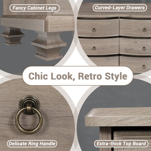 White 6 Drawer Wooden Dresser M164