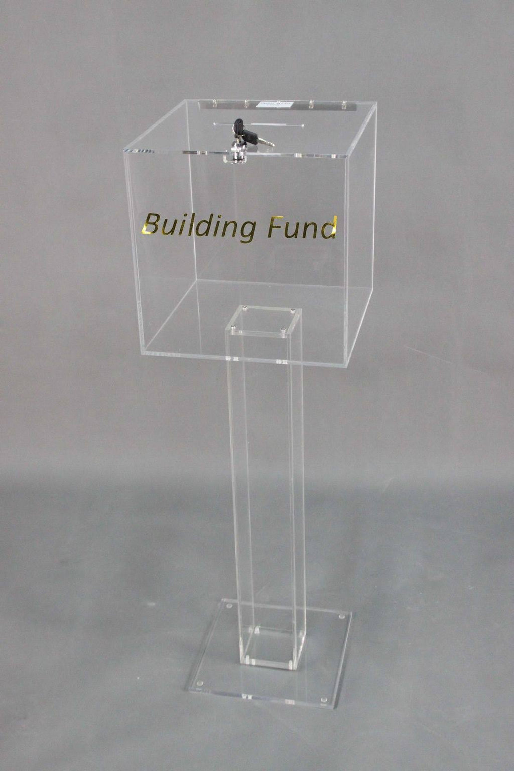 Clear Plexiglass Large Floor Standing Tithing Box O189