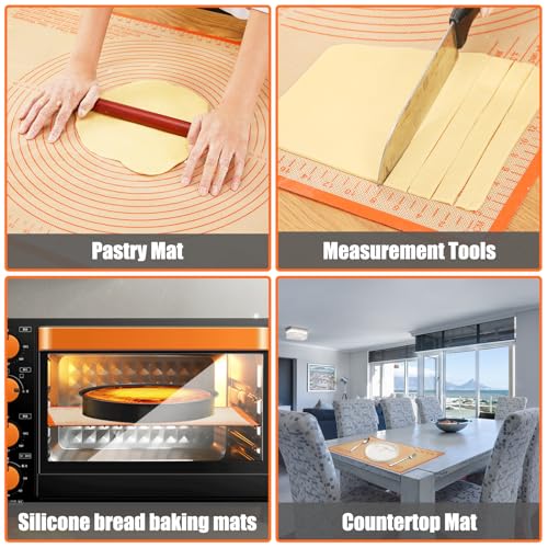 Non-slip Silicone Extra Large Baking Mat with Measurement T501830