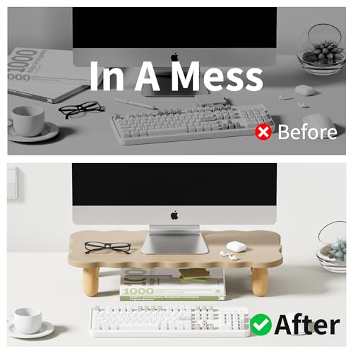 White Wood Monitor Stand Riser D927