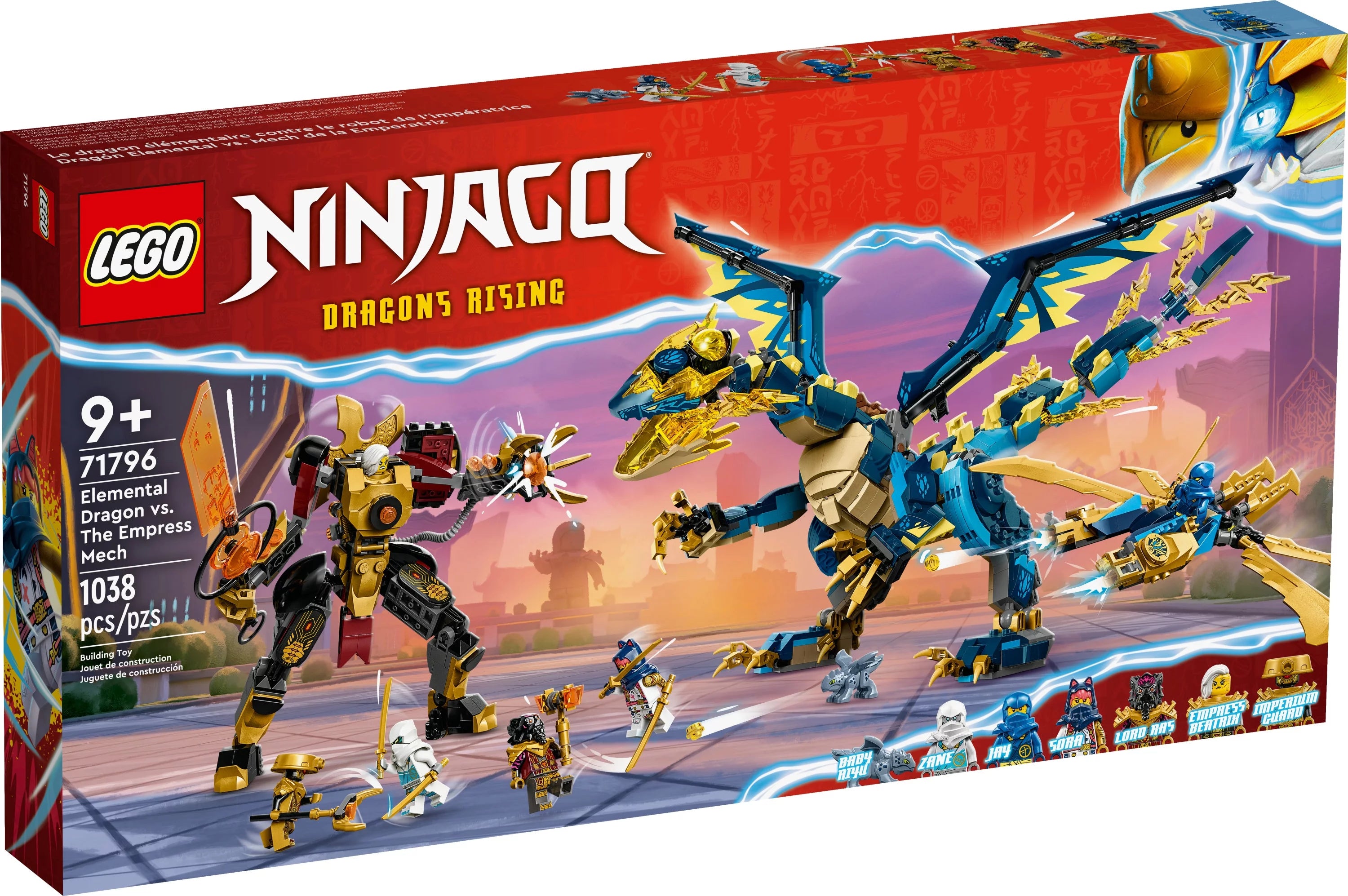 LEGO Building Toy Set with Dragon, Mech, Ninja Flyer and 6 Minifigures T681