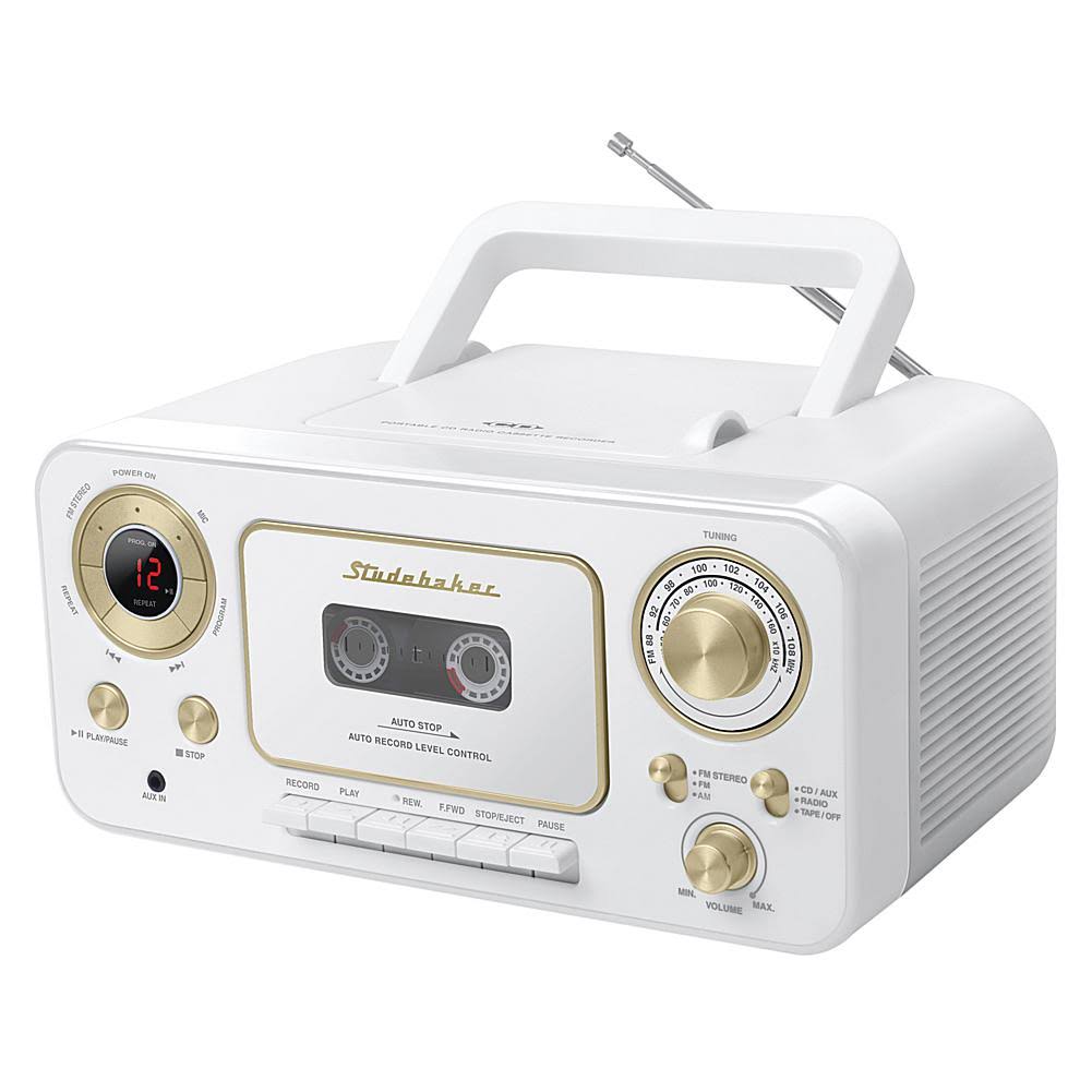 Portable Stereo CD Player with AM/FM Radio and Cassette Player Recorder Teal Silver S599