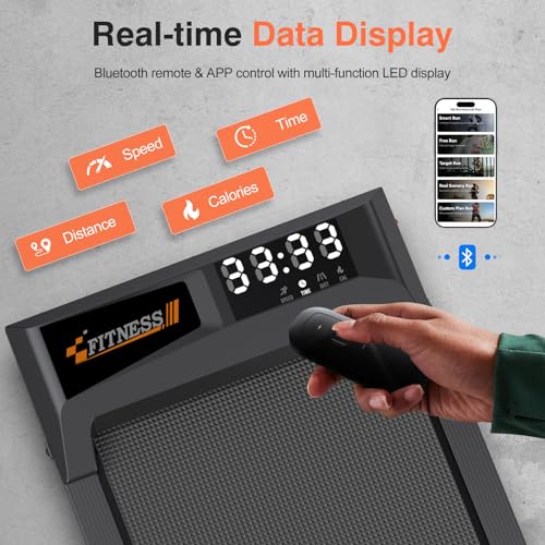 Under Desk Treadmill, 2 in 1 Portable Walking Jogging Running Machine with Remote Control, LED Display, 330lbs X975112