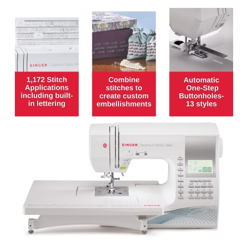 Computerized Sewing & Quilting Machine with Extension Table, Hard Case & Accessories E988444