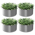 4 Pack 3x3FT Round Galvanized Metal Raised Garden Bed F56385