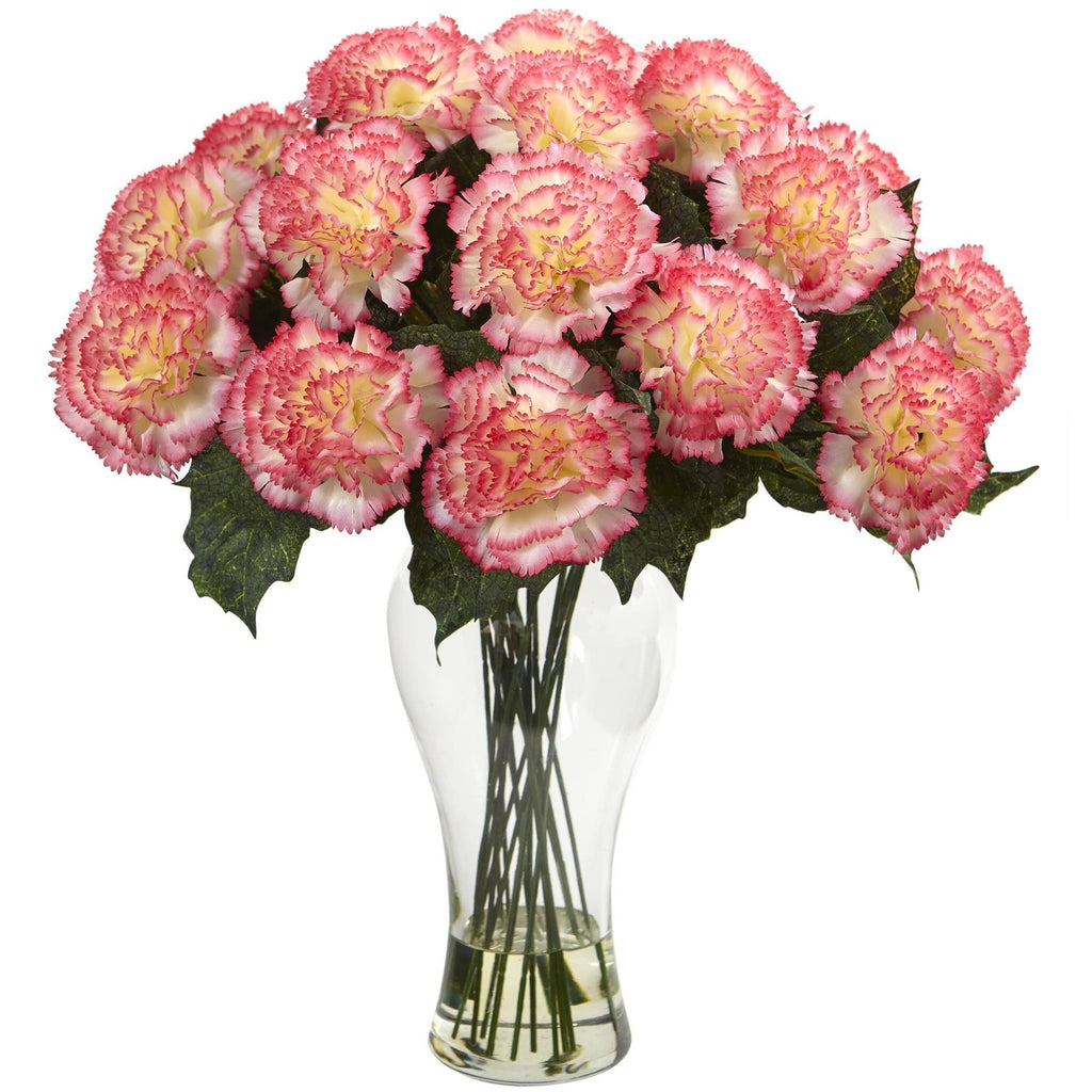 Orange Carnation Arrangement with Vase L54952