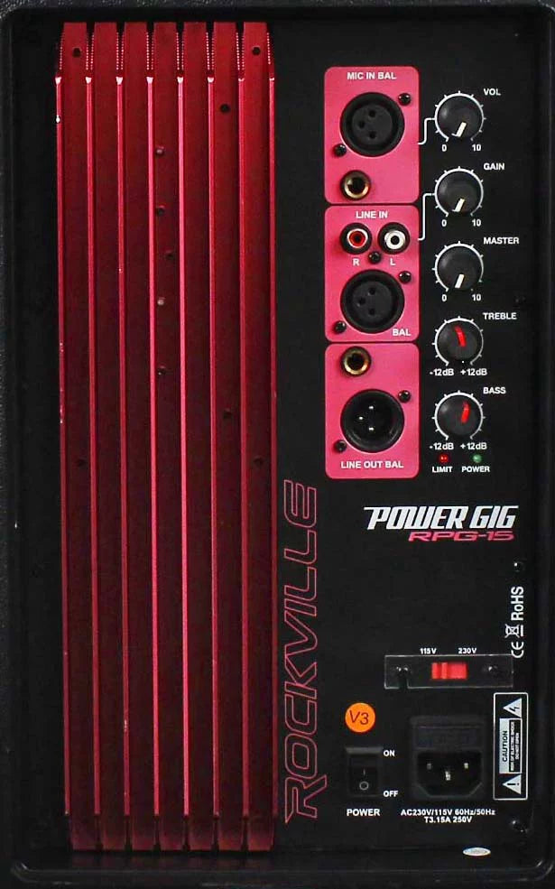 15" Powered Active 2-Way DJ PA Speakers V3190