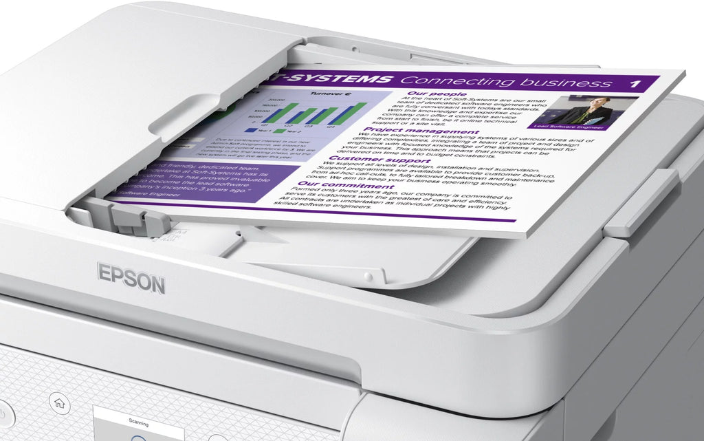 White All-in-One Inkjet Printer with Scanner, Copier J96042