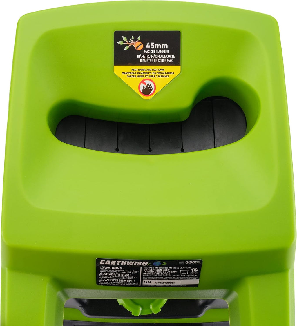 15-Amp Electric Corded Chipper/Shredder with Collection Bag E264844