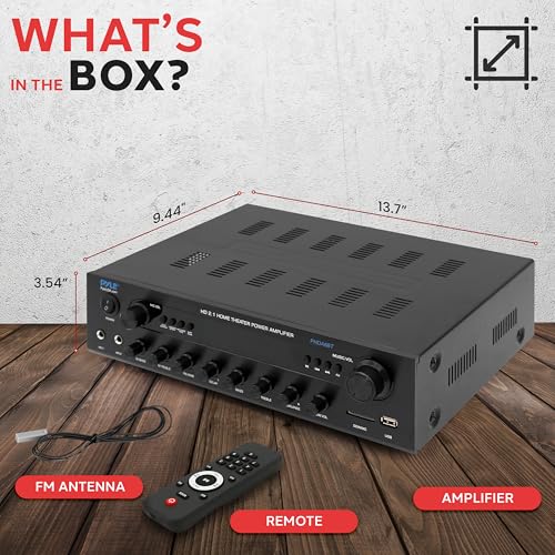 400W Stereo Amplifier Receiver with BT, USB, SD, FM Radio, LED Display U886797