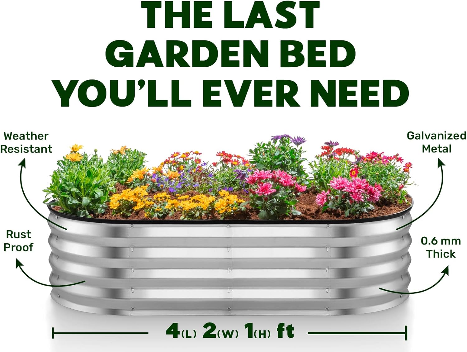 Galvanized Metal Raised Garden Bed L95672