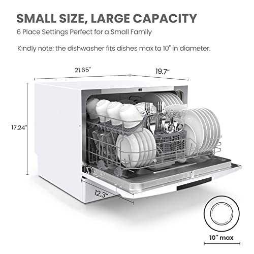 Black Countertop Portable Dishwasher, 6 Place Settings P735366