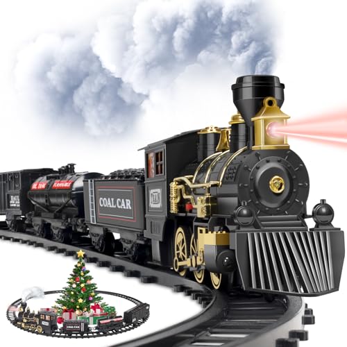 Electric Black Train Set with Water Steam, Sounds & Lights L2077