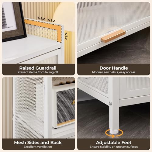 White 5 Shelf Cabinet with Door and Shelves C41757