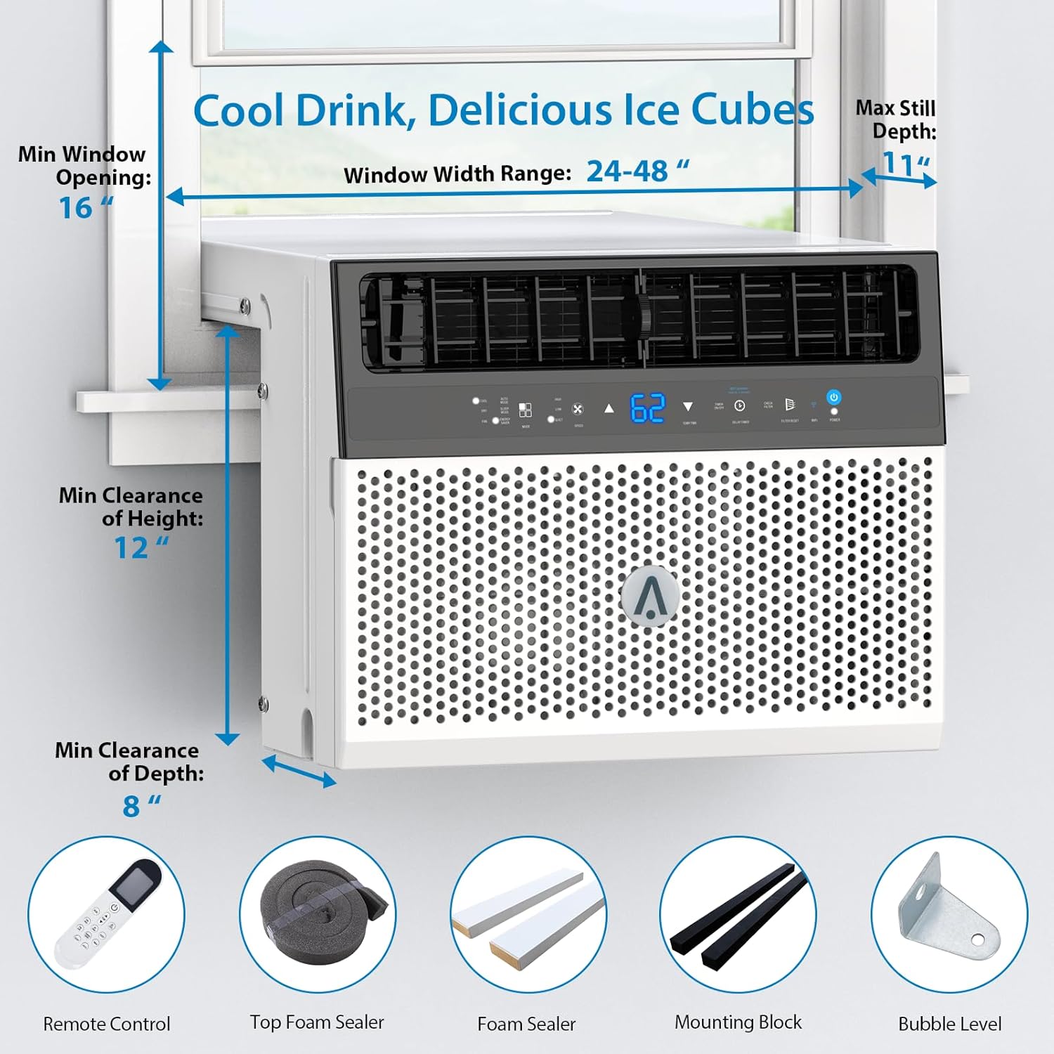 U-Shaped Window Air Conditioner, 6000BTU W8329