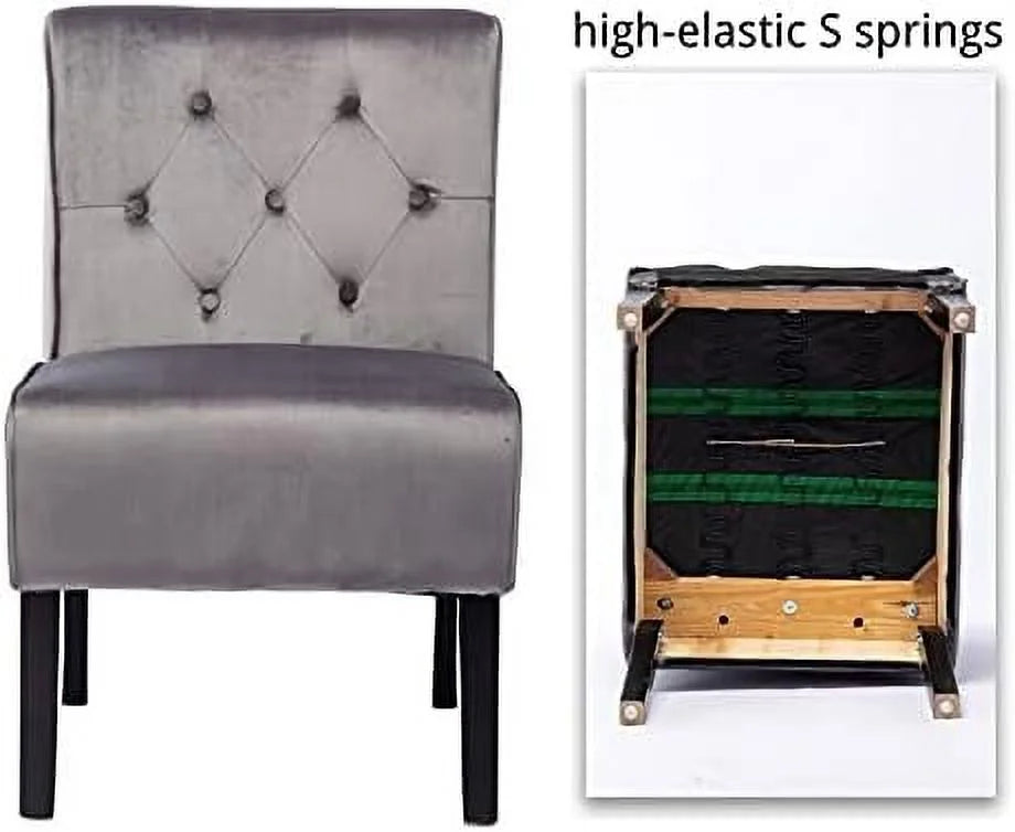 Grey Velvet Accent Chair W755