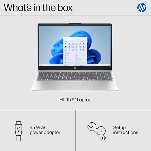 15.6 inch Laptop, HD Touchscreen Display, AMD Ryzen 3 7320U, 8 GB RAM, 256 GB SSD, AMD Radeon Graphics, Windows 11 Home, Natural Silver W63622