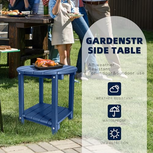 Teak HDPE 2-Tier Outdoor Side Table R7864