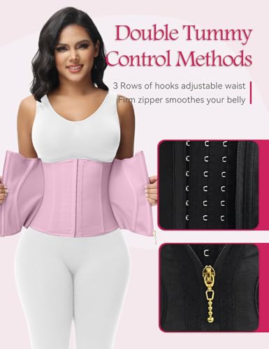 Short Torso Waist Trainer Corset Waist Cincher Body Shaper with Zipper Hooks V478327