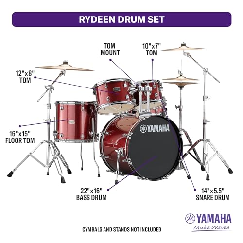5pc Shell Pack with 22" Bass Drum, Black Glitter U199023