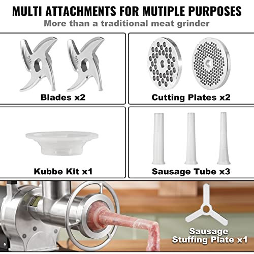 1100W Electric Meat Grinder with 2 Blade, 3 Grinding Plates J396