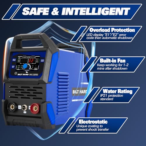 3-in-1 IGBT Inverter Welder, 110V Flux Core MIG/Lift TIG/Stick Welding Machine with Synergic Control, LED Display, Full Kit P5436