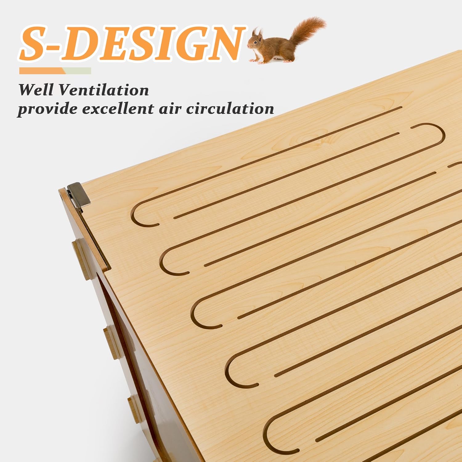 40" Large Wooden Hamster Cage with Acrylic Sheets H2853