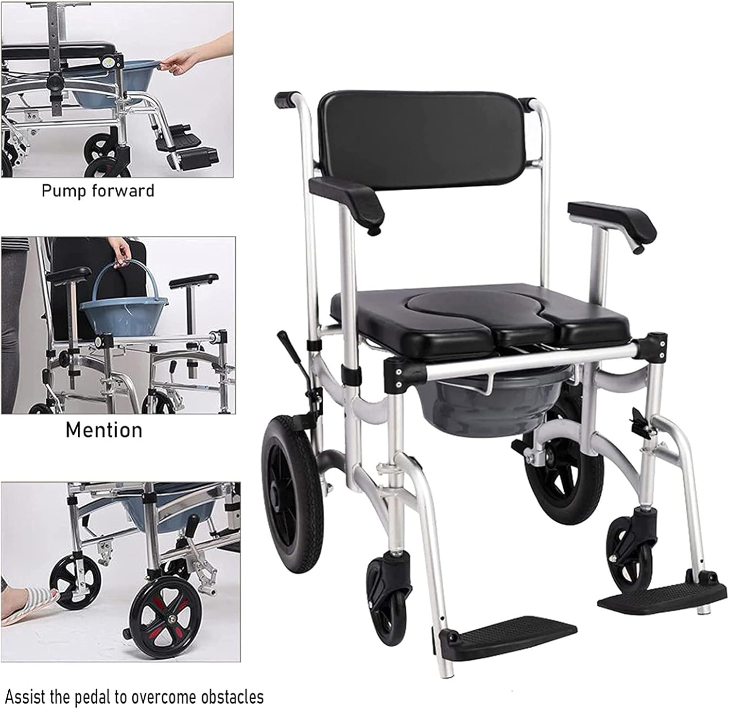 Aluminum Commode Shower Chair with Wheels G264638