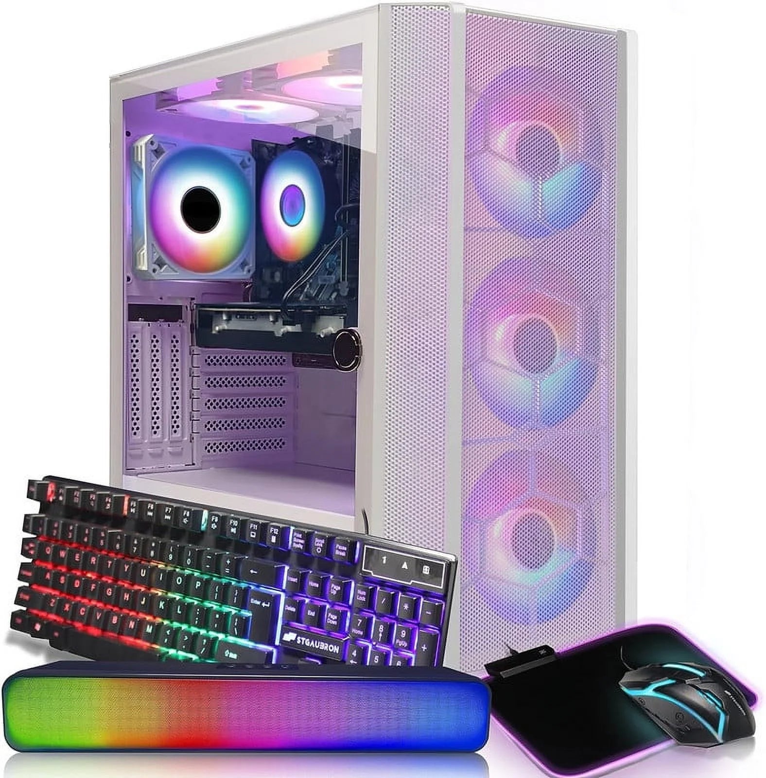 Gaming Desktop PC, Intel Core i7 3.4G up to 3.9G, 16G RAM, 1T SSD, Radeon RX 5600 XT 6G GDDR6, 600M WiFi, BT 5.0, RGB Fan x 6, W10H64 G47005