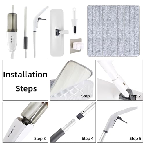 Microfiber Floor Mop with 4 Washable Pads W113
