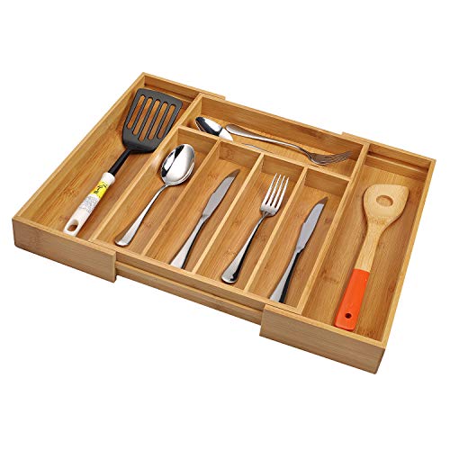 Bamboo Cutlery Tray Silverware Drawer Dividers Q463032