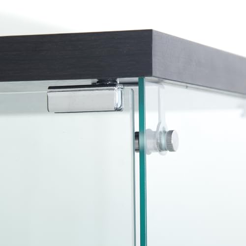 Black 4 Shelves Glass Display Cabinet with Light and Lock Z8177