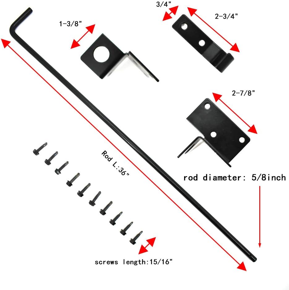 Heavy Duty Steel Gate Drop Rod 36 inch Black Finish 2 Pack W144829