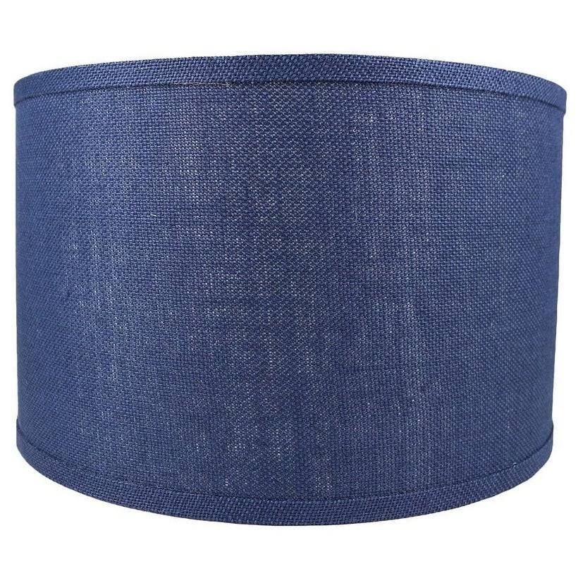 Navy Blue Burlap Drum Lamp Shade D9062