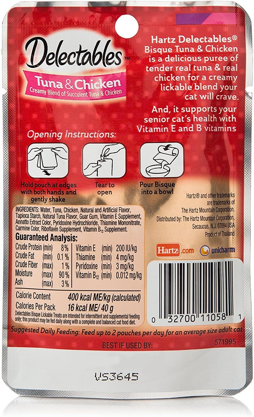 Senior Bisque Lickable Cat Treats Tuna Chicken 4 Pouches N413151