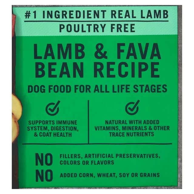 11 Lbs Grain-Free Dry Dog Food (Lamb & Fava Bean) N694