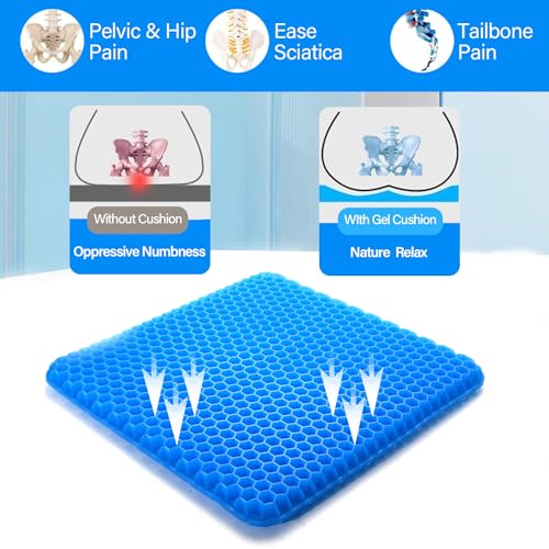 Large Cooling Gel Seat Cushion with Non-Slip Cover T992378