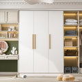 White 3 Door Armoire Wardrobe with Shelves O117