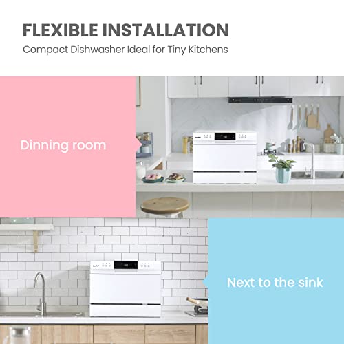 Black Countertop Portable Dishwasher, 6 Place Settings P735366