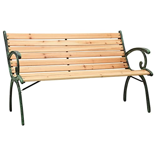 48.4" Cast Iron and Solid Firwood Patio Bench N785347
