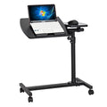 Adjustable Black Laptop Desk Rolling Cart Sofa Over Bed Notebook Table Stand S4791