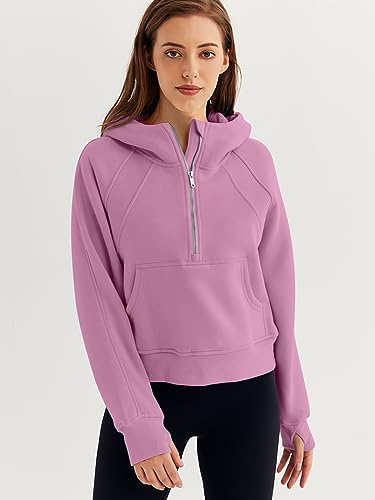 Cropped Fleece Half Zip Hoodie N897