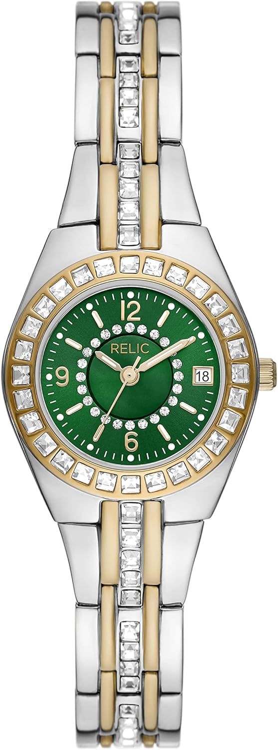 Silver and Gold Two-Tone Stainless Steel Bracelet Dress Watch D5966