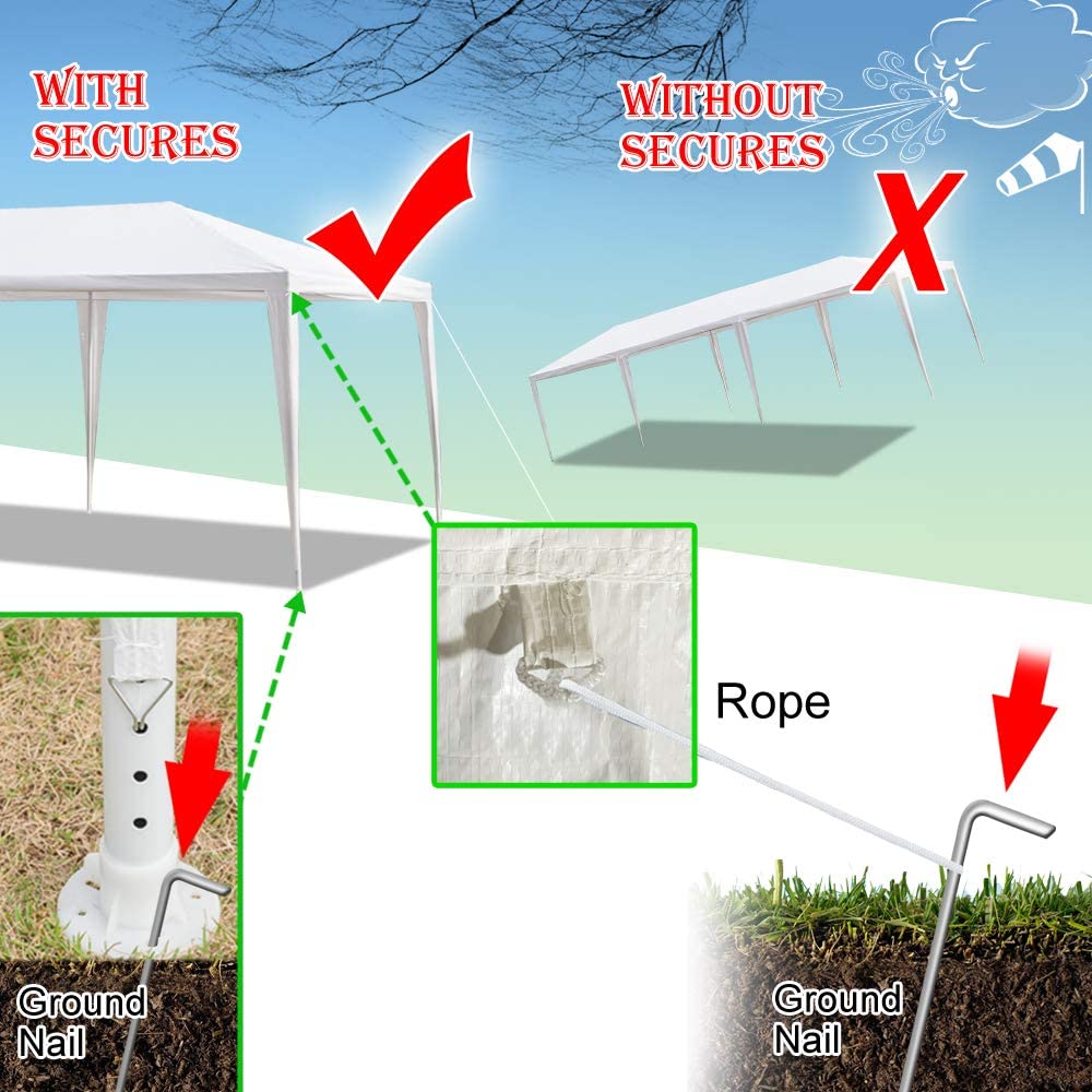 White 10'x30' Outdoor Canopy Tent with 7 Removable Walls A857942