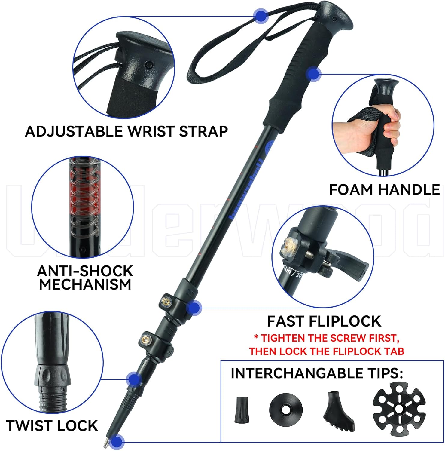 4 Pack Adjustable Aluminum Trekking Poles E661